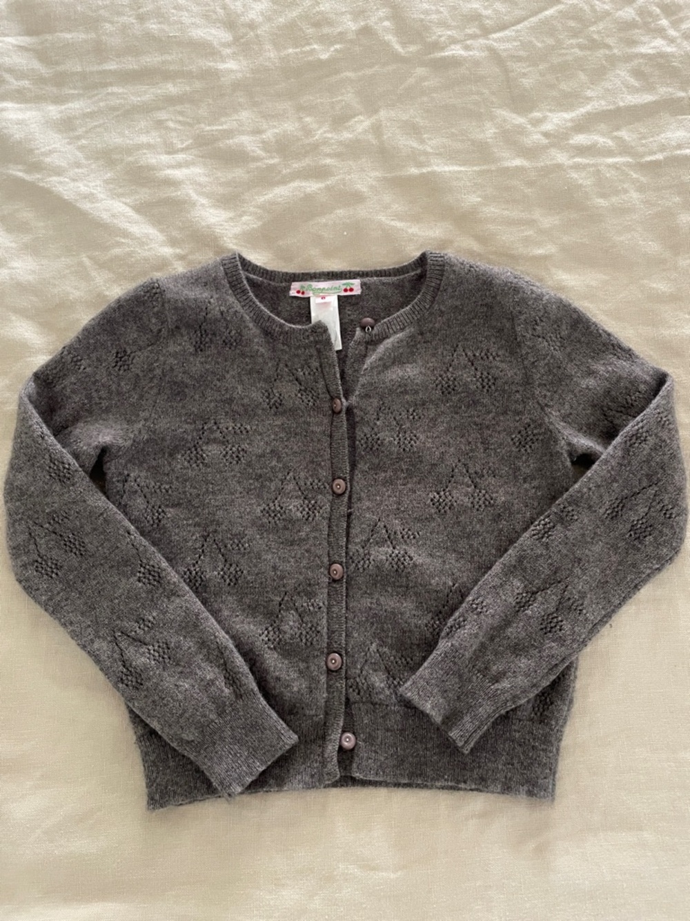 Bonpoint pure cashmere Thindra  cardigan age 6 in grayish brown
